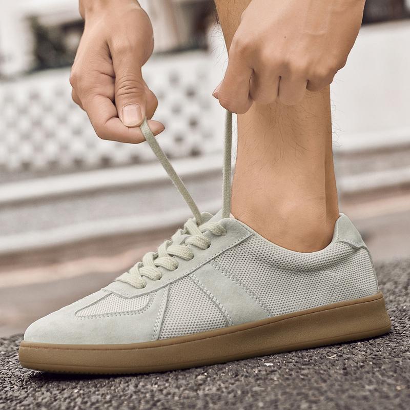 Summer New Fashion Designs Comfortable Hiking Outdoor Leather Sneakers Shoes High Quality Mesh Cloth Breathable Mens Shoes