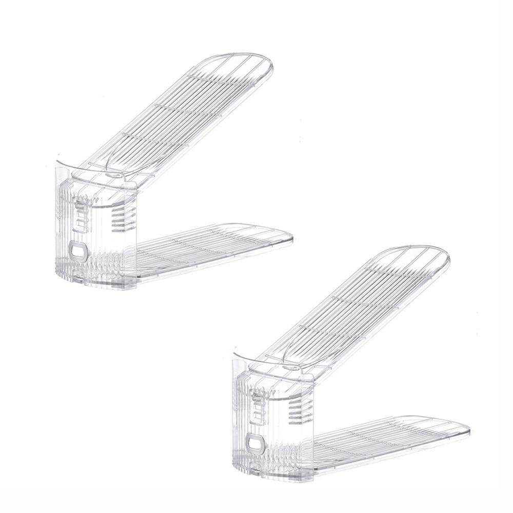 2Pcs Transparent Shoes Storage Rack Anti-slip Shoe Holder Shoe Storage Organizer  Flat Bottomed