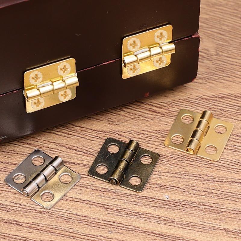 Mini Dollhouse Hinges 180 Degree Folding Hinge DIY Craft Wooden Jewelry Box Miniature Furniture Cabinet Closet Hinges with Screw
