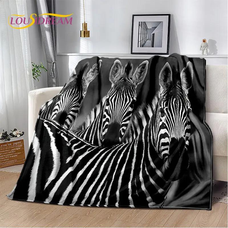 Wildtier Zebra Weiche Plüschdecke, Flanelldecke Überwurfdecke für Wohnzimmer Schlafzimmer Bett Sofa Picknick Abdeckung Bettdecke Kinder