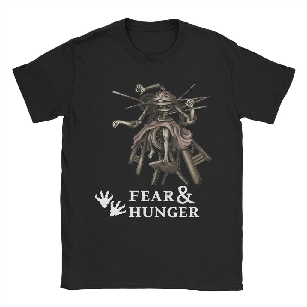 Fear and Hunger Games T-Shirt Men's 100%Cotton Clothing Vintage Horror Crewneck Short Sleeve