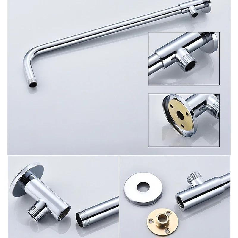 Wall-mounted Stainless Steel Shower Head Extension Arm Rain Extension Tube Shower Seat Basic Bathroom Accessories