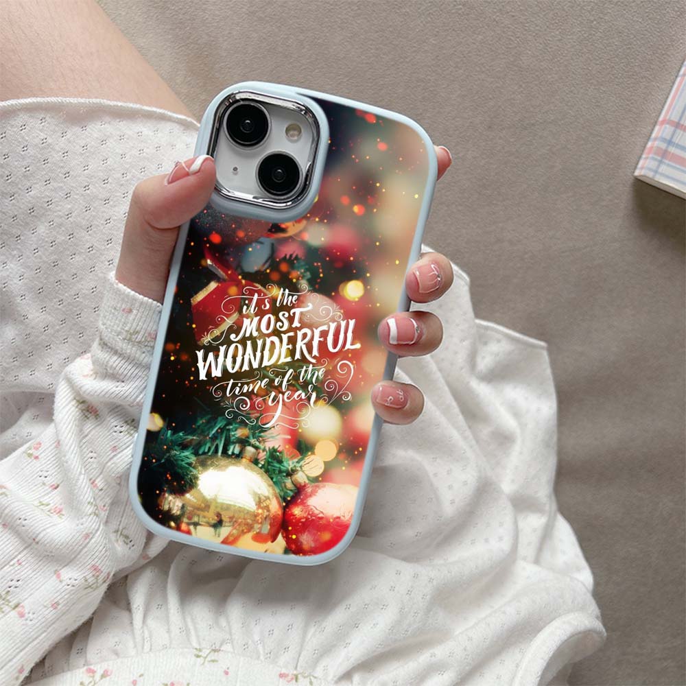 For iPhone 13 14 15 Pro Max Samsung Galaxy A14 A15 A24 Xiaomi 13T Redmi 12C Soft Chubby Phone Case A1 Christmas Happy New Year Art TPU Silicone Cover