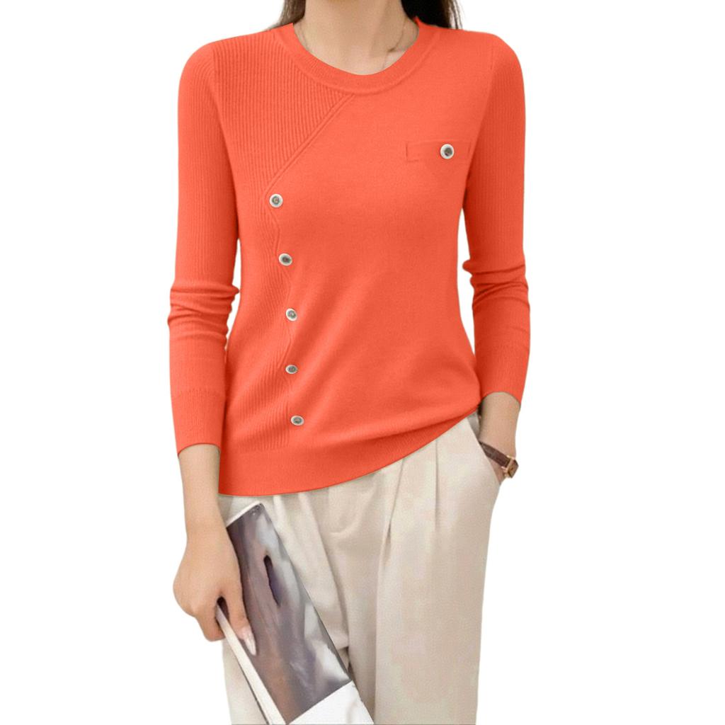 Women's Gentle And Stylish Design, Slim And Versatile Knitted Bottoming Shirt