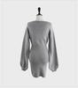 Korean Chic V-Neck Knitted Sweater Dress: Sexy Cross-Detail Hip Skirt for Spring & Autumn
