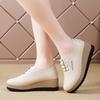 2026 Fashion Women's Genuine Leather Thick Bottom Shoes Autumn Casual Platform Wedge Shoes Women Height Increase 5CM Loafers