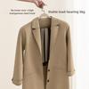 5pcs Heavy-Duty Metal Clothes Hangers Wide Shoulder Non-Slip No-Residue Brushed Finish Hangers for Suits Coats