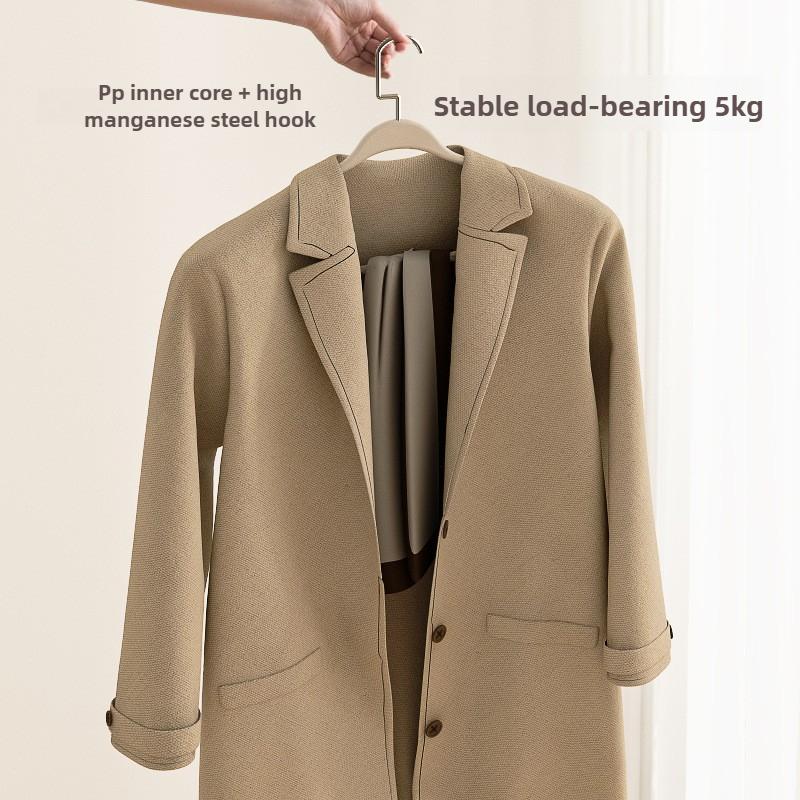 5pcs Heavy-Duty Metal Clothes Hangers Wide Shoulder Non-Slip No-Residue Brushed Finish Hangers for Suits Coats