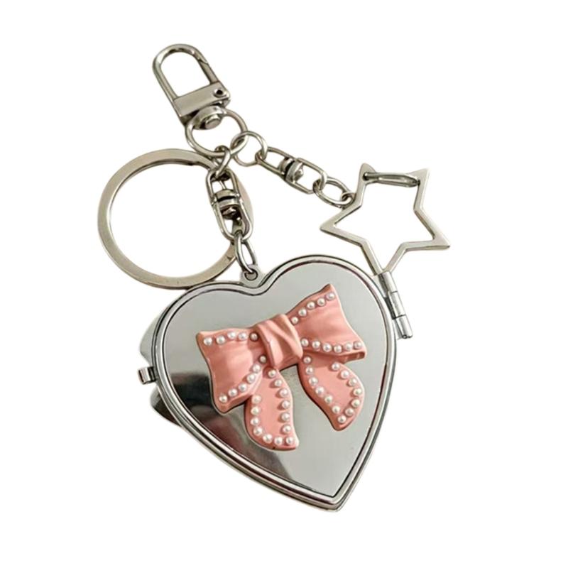 Vintage Butterfly Heart Mirror Keychain For Girls Women Fashion Accessory Stylish Accessories Perfect For Keys Bags