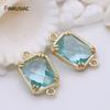 DIY Jewelry Accessories New Korean Style Zircon Connector 14K Gold Plated Beautiful Colors Component For Jewelry Making Supplies