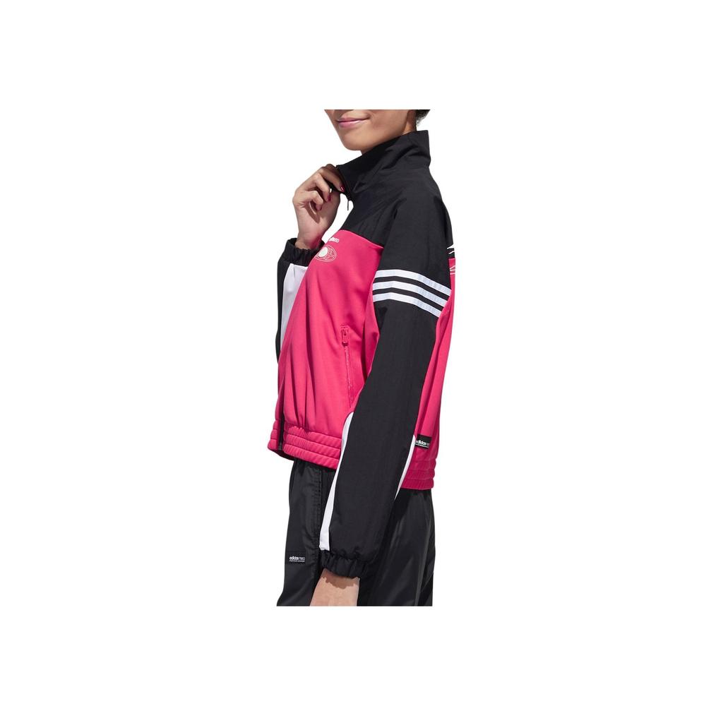 Adidas Neo Short Color Block Striped Stand Collar Vintage Casual Jacket Women Jacket Pink GM2313