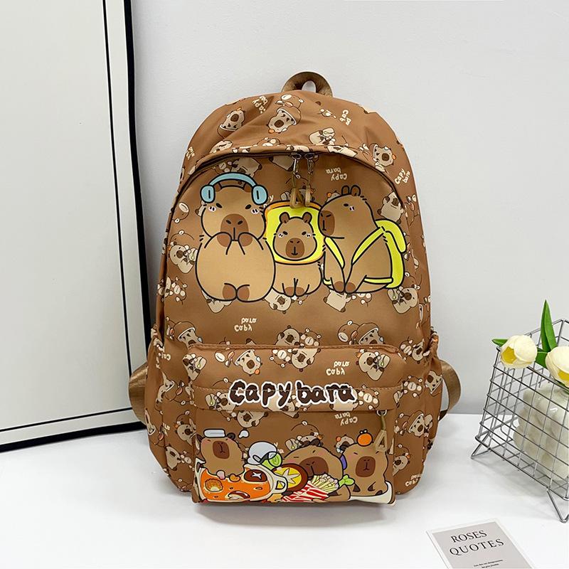 School Bag Female New Cartoon Primary and Secondary School Students Cute Backpack Printed Capybara Student Bag