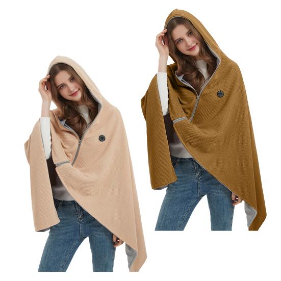 Heated Shawl Wrap USB Powered Heating Scarf Women Electric Blanket Portable Wireless Heated Blanket Bag with 3 Heat Settings