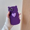 Bear Ears 3D Heart Compatible with iPhone 16 Pro Max Apple 17 Phone Case 15/14 Matte Soft Case