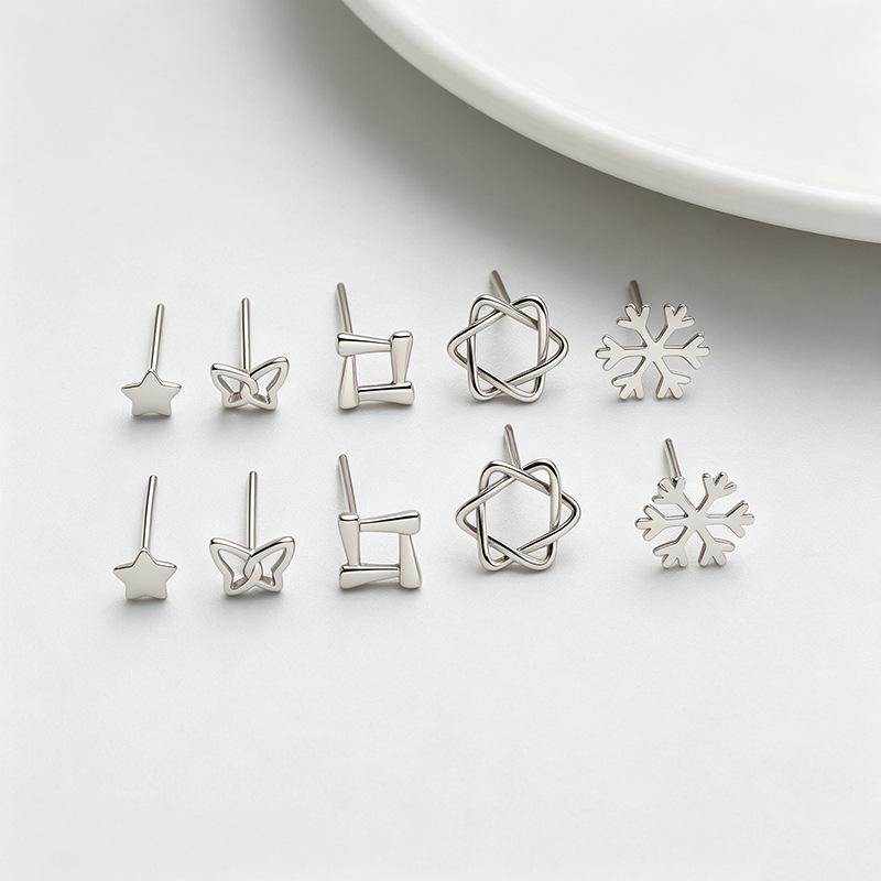 Elegant S999 Pure Silver Stud Earrings for Women – Simple, Versatile, Care-Friendly, and Perfect for All-Day Wear.