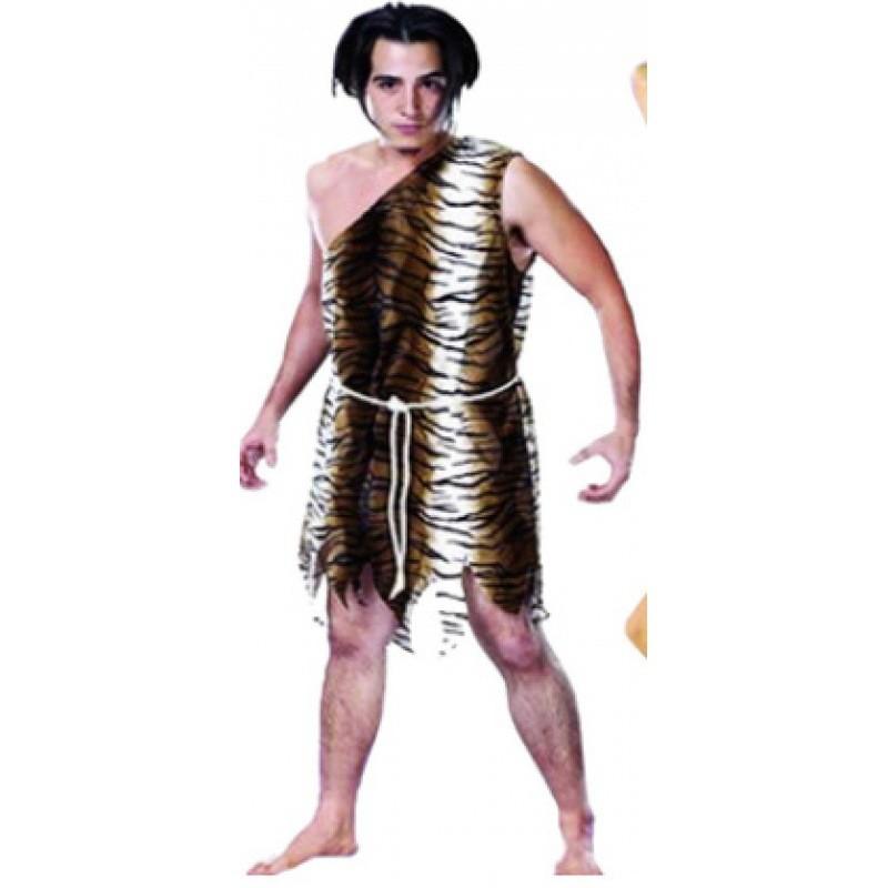 

Premium Unisex Quality Adult Primitive Outfit Perfect For Halloween And Costume Parties Tiger Stripe Male