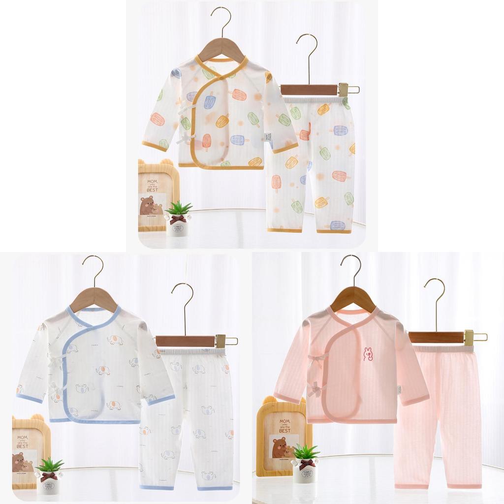 Baby Summer Lightweight Cotton Kimono Set With Antibacterial Feature For Newborns