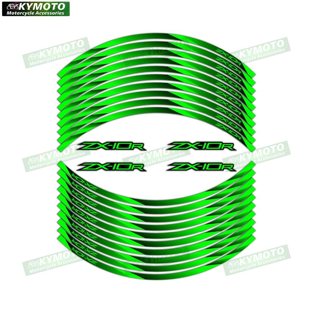 For ZX-10R ZX10R motorcycle accessories 17 inch front and rear wheel decals fairing wheel modified reflective stripe stickers