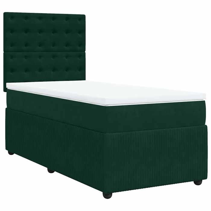 Maison Exclusive - Sommier à lattes de lit avec matelas Vert foncé 100x200 cm