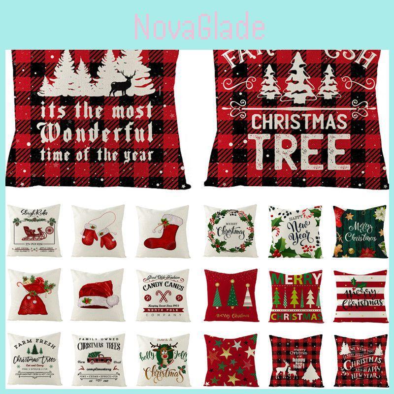 Elegant Christmas Cushion Cover With Bright Colors And Invisible Zipper For Sofa