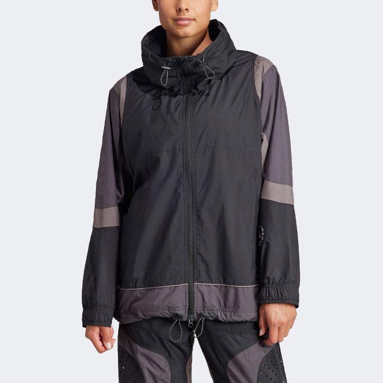 adidas Women's Colorblock Windbreaker Jacket Black/Grey IN3619
