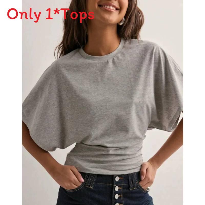 Minimalist Cotton T Shirt With Short Sleeves For Casual Summer Wear