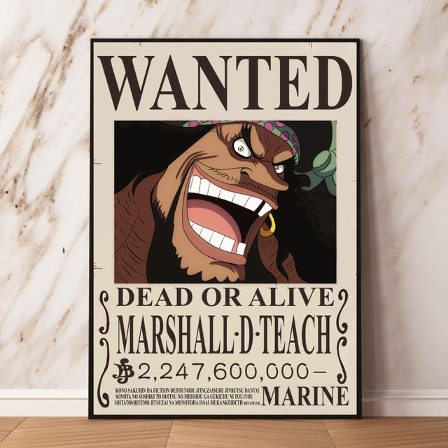 Integrated Poster and Painting, Shanks Kaido Bounty Wanted Anime Cartoon Character Image, Living Room Wall Modular