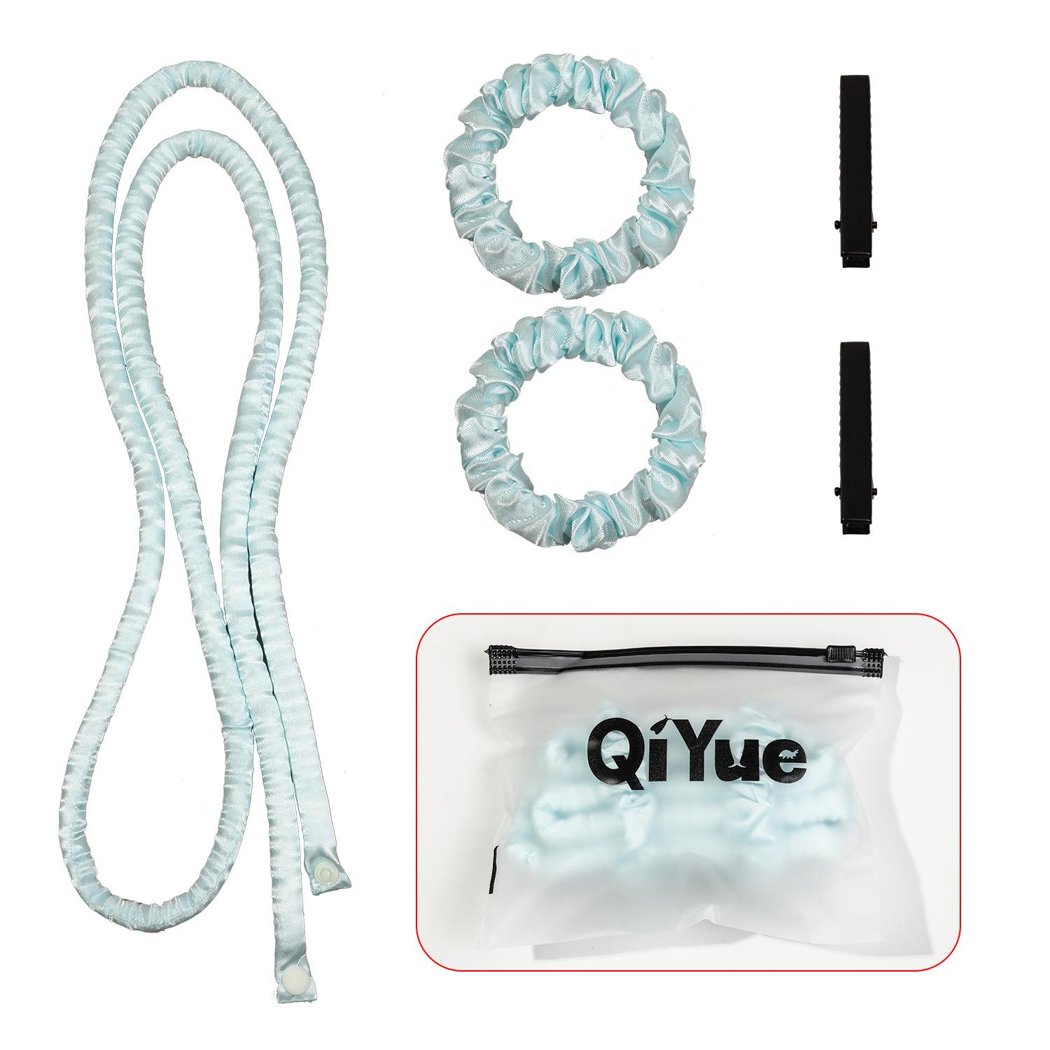 

Безнагревные бигуди-повязка, без нагрева, для сна, мягкие гибкие стержни, многоцветные, ленивые бигуди, инструмент для укладки волос небесно-голубой