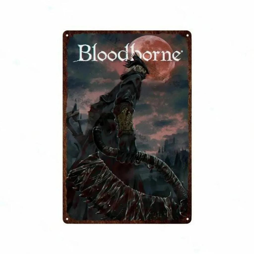 Plaque Metal Tin Signs Bloodborne Wall Decoration Vintage Art Posters Iron Painting for Man Cave Home Cafe Game Room Club Bar