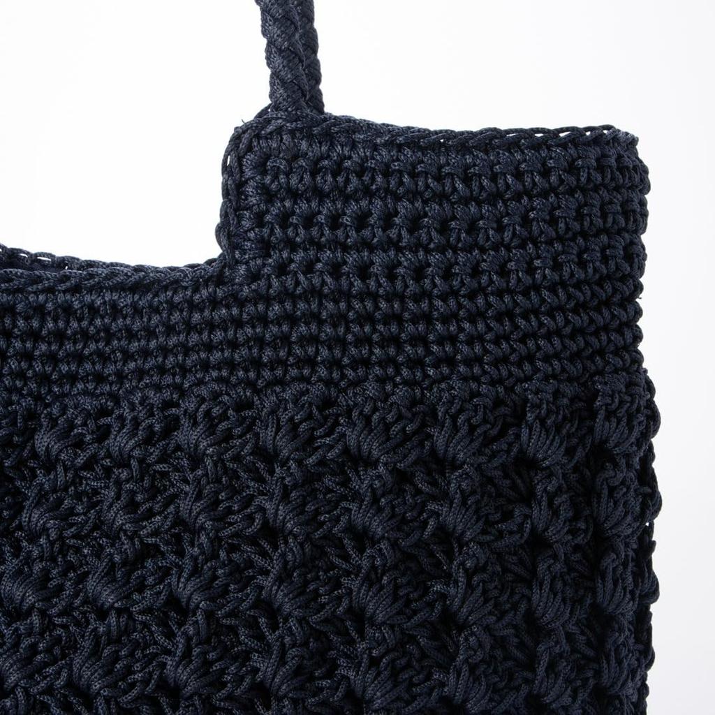 Patterned knit basic tote basket bag
