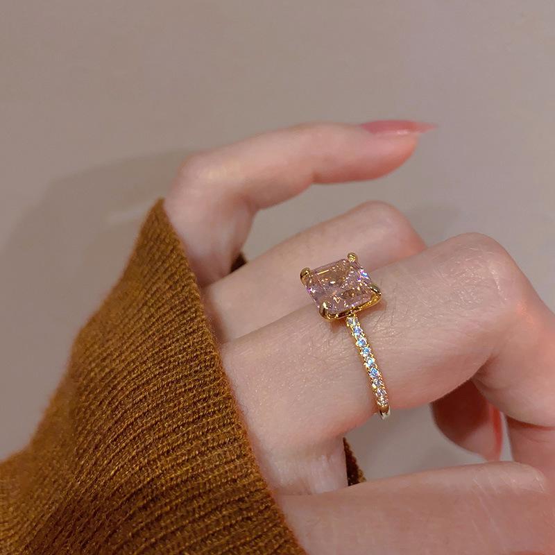 2023 Pink Heart Gemstone Ring - Luxe Niche Design for Women