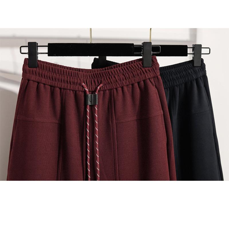 DIMANAF 2025 Autumn Winter Women Plus Size Pants Casual Lady Long Pants Loose Bottoms Thick Flocking