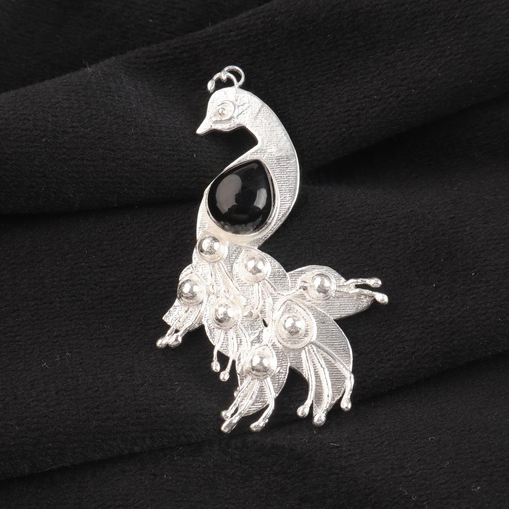 Black Tourmaline Gemstone 925 Sterling Silver Jewelry Pendant 2" Gift For Bride CP-21-20