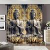 2pcs   2D flat printing Party Curtains Two Buddhas Lotus Position Art 100% Polyester  Without Electricity Birthday Party Applies