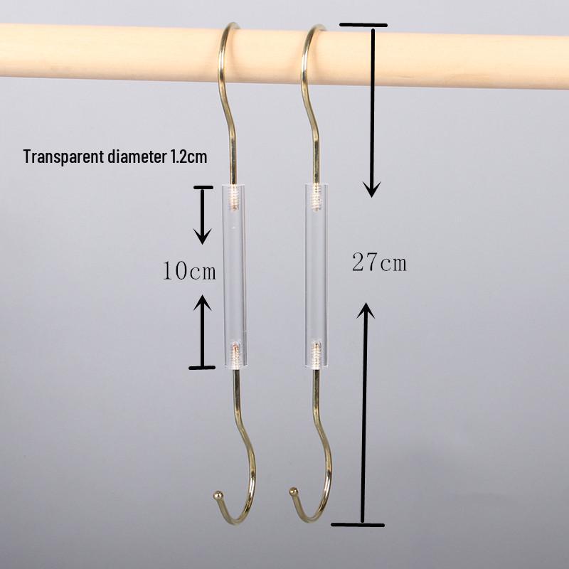 Transparent Acrylic Lingerie Hanger with S-Shaped Hook for Clothes, Fabrics, and Children s Wear. Single