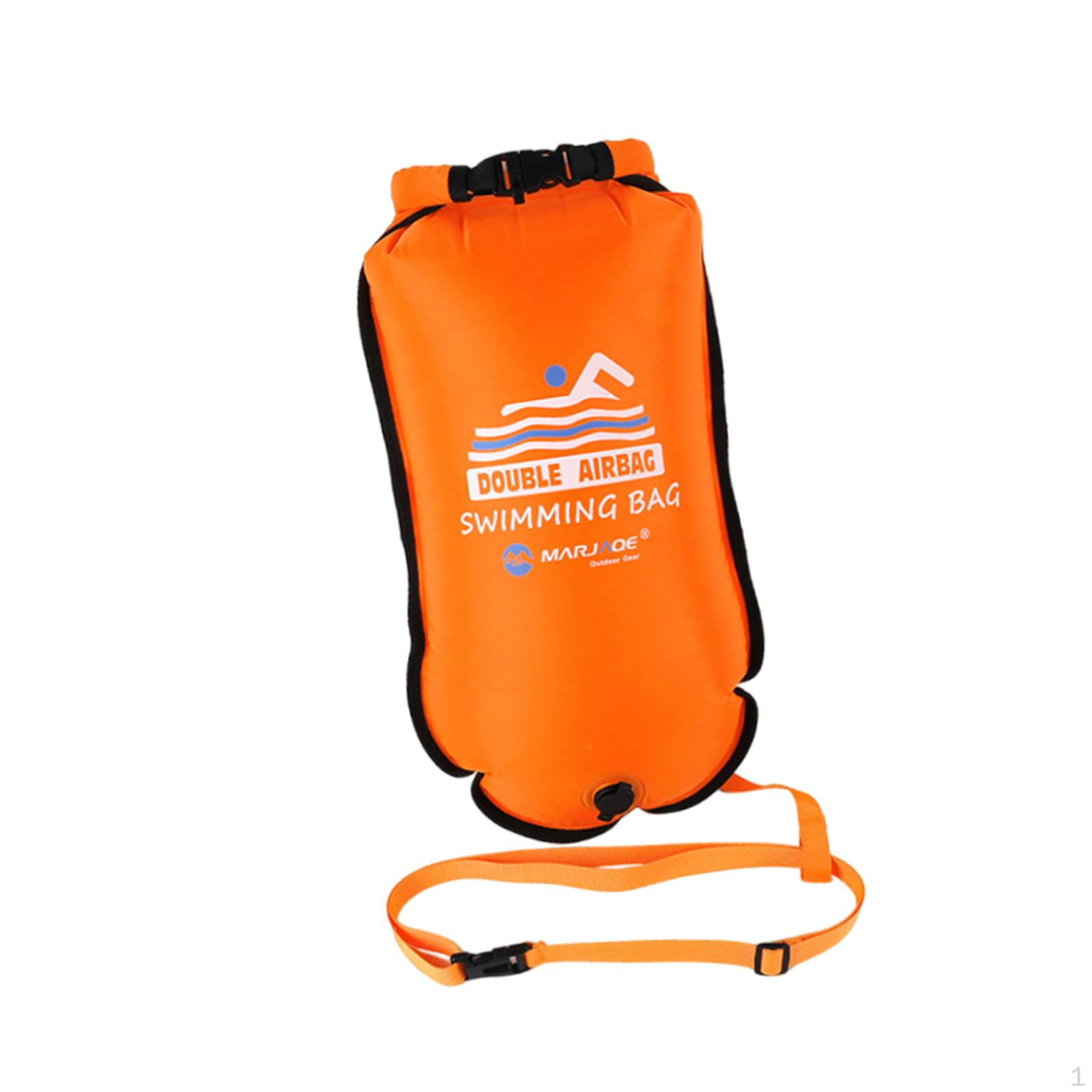 

Swim Buoy Float and Drybag PVC Highly Visible for Canoes Boaters Kayaking Orange 37 x70 cm