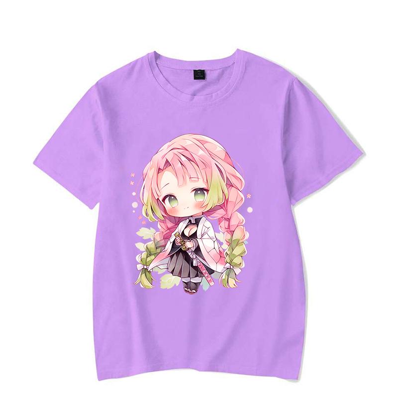 Hot Anime Cute Kanroji Mitsuri Printed T-shirts for Women Summer Tee Shirt Femme Casual Short Sleeve Round Neck Tops T-shirts
