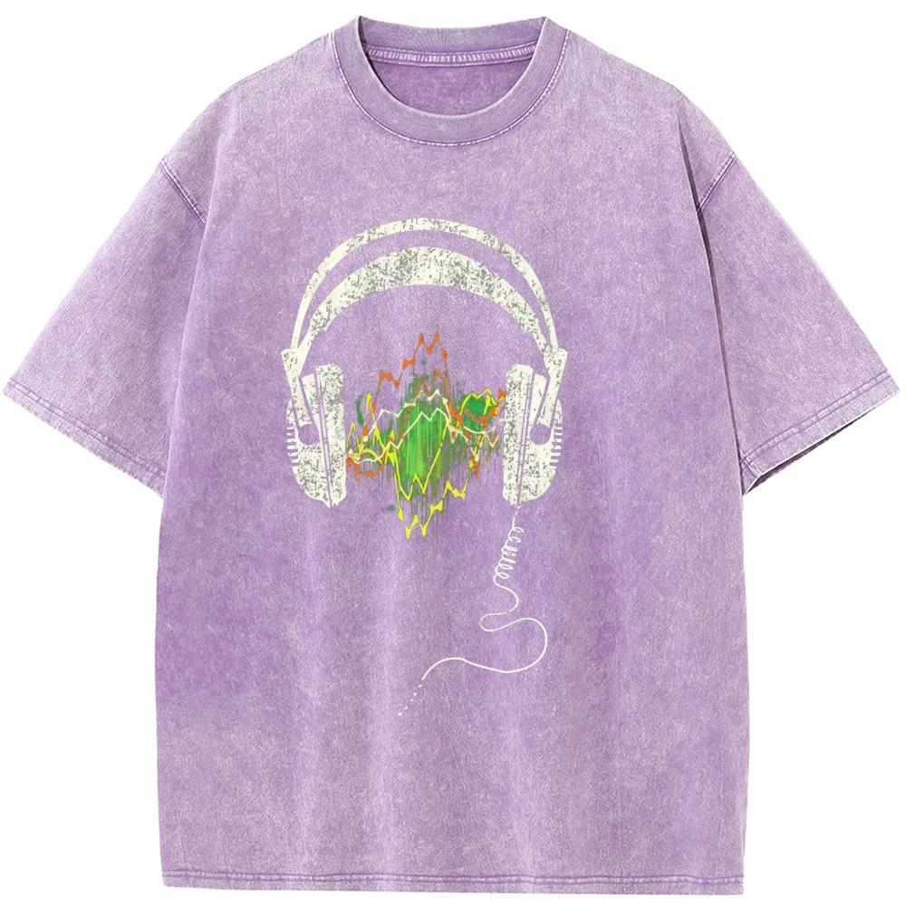 

Музыка Лес Гарнитура Мужская Футболка с коротким рукавом Вареная 230г Хлопок Отбеленная Футболка Топы Мода Свободная Отбеленная Футболка 3XL