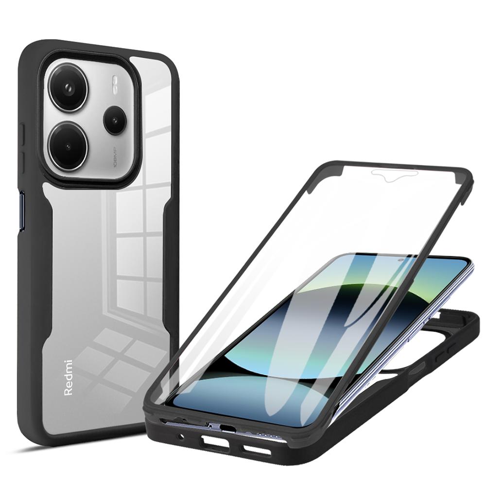 Military Grade 360 Full Cover Case For Xiaomi Redmi 14C 13C 12C Note 14 13 12 Pro Plus Pro+ 5G Clear Shockproof Shell Clear Hard