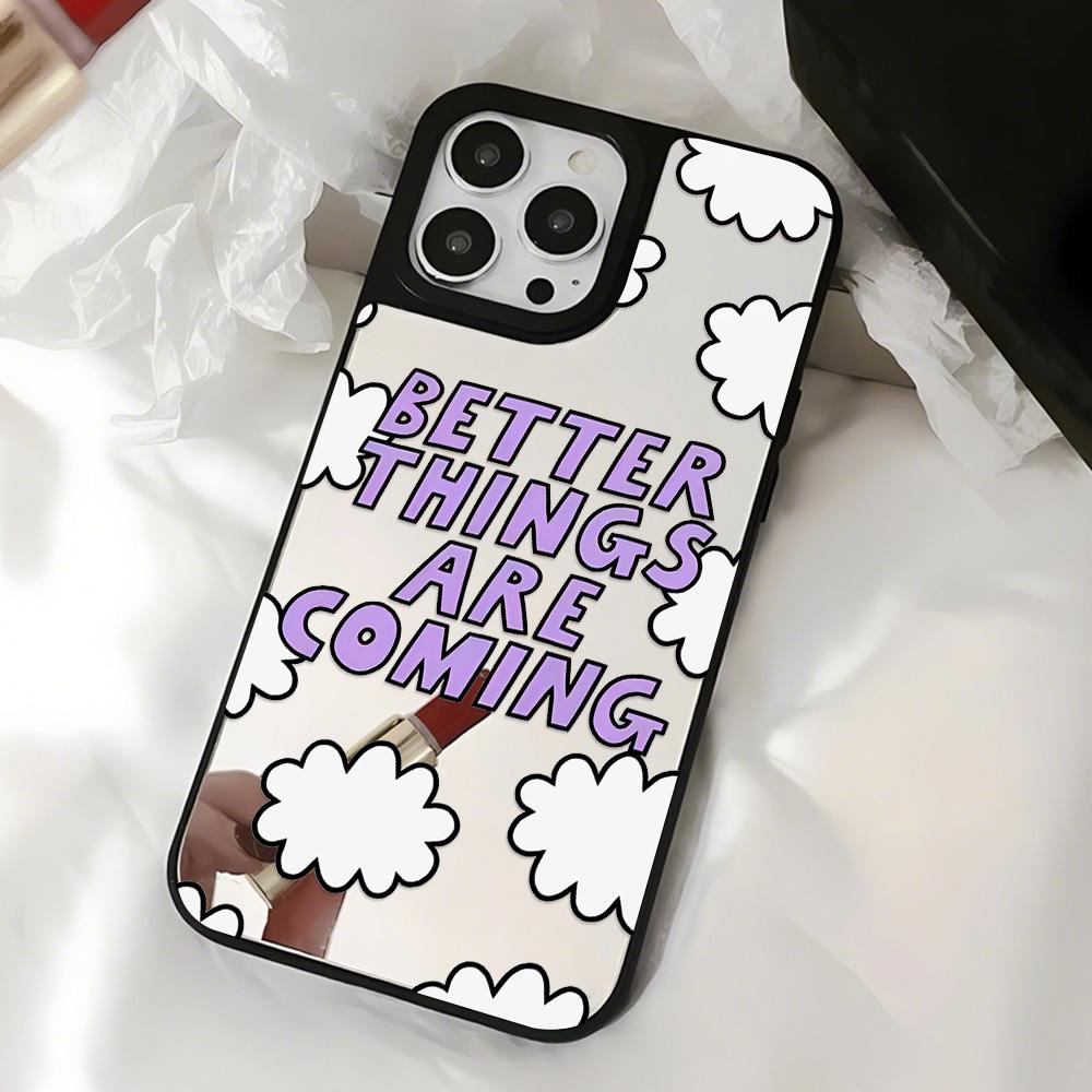 Mirror Phone Case for iPhone 15 11 13 14 for 15 16 Pro Max 12 13 16 Pro Cloud Flower and Animal Cute Style Phone Case