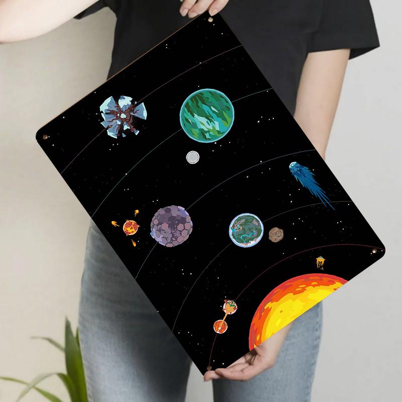 

Cosmic Space Planet Metal Wall Art Modern Home Living Room Kids Room Decorative Hanging Ornament 20x30cm（7.8x11.8inch）