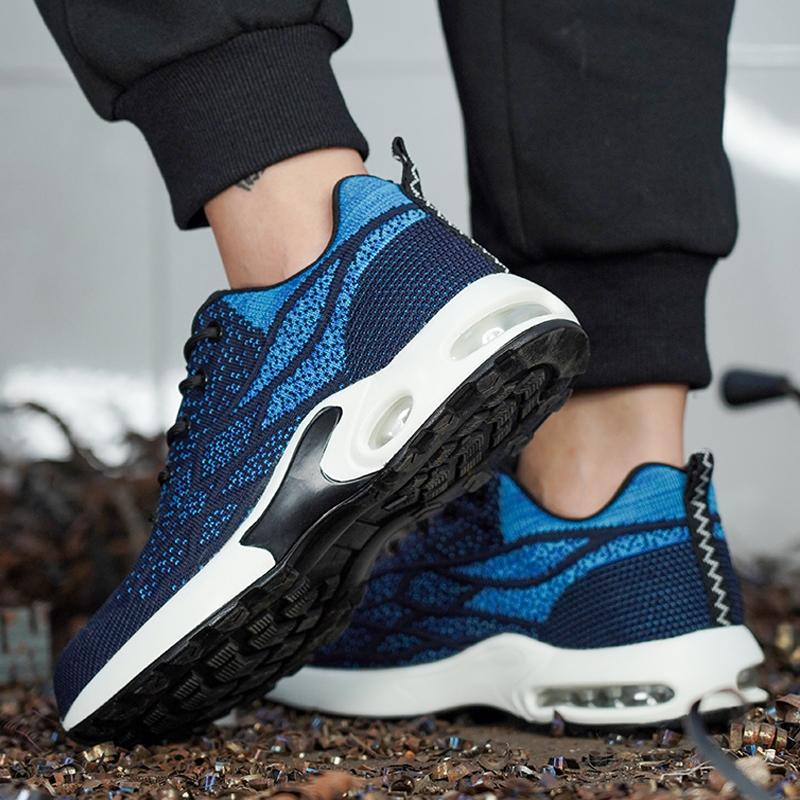 Nowe Czarne Męskie Buty Robocze z Poduszką Powietrzną, Odporne na Przebicie, Buty Bezpieczne Męskie, Niezniszczalne Obuwie, Lekkie Sneakersy Robocze Dla Mężczyzn Kobiet