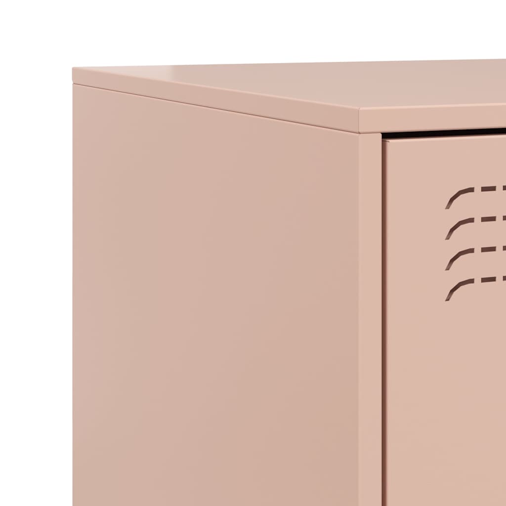 Nightstand Pink 34.5 X 39 X 44 Cm Steel