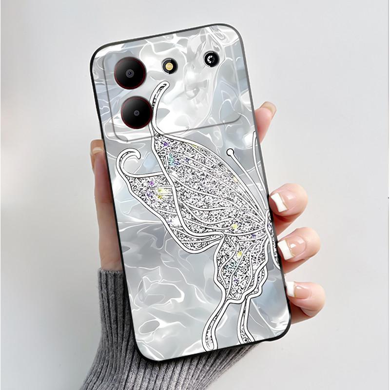 For ZTE Blade A54 Case Protective Soft Silicone Flower TPU Covers for ZTE BladeA54 4G Bumper For Blade A34 A 54 Phone Cases Bag