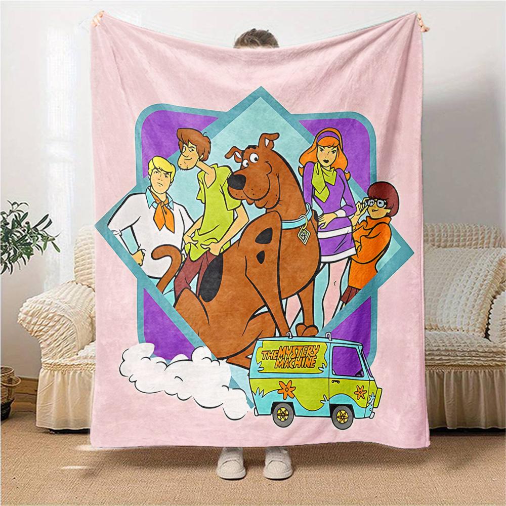 1Pc Scoobydoo Mystery Machine Blanket For Couch Bed Plush Cozy Fuzzy Blanket Super Soft Warm Blankets For Fall And Winter 0918155