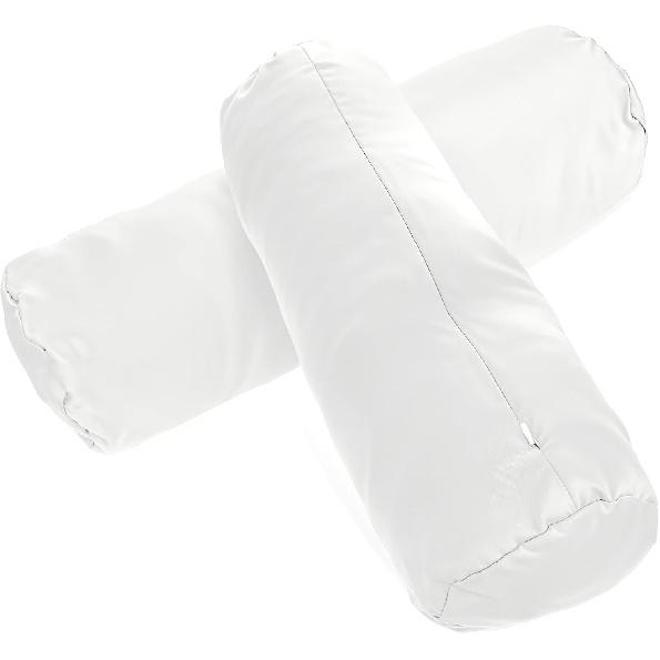 2 Pcs White Neck Bolster Pillow Covers Round Necks Pillowcase Silk Satin Neck Roll Pillowcases Neck Roll Pillow Cover with Zipper Breathable Silky