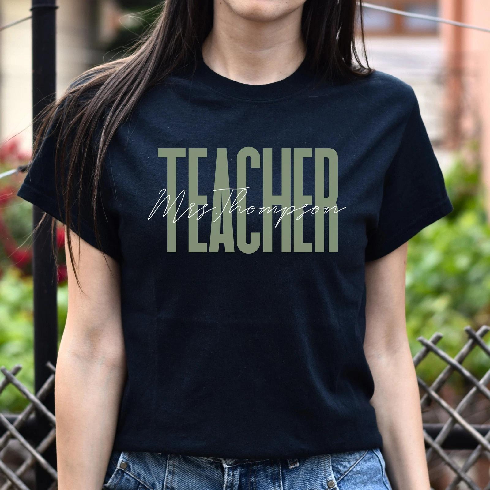 Teacher T-Shirt gift Elementary School teacher Customized Unisex tee Black Navy 3XL