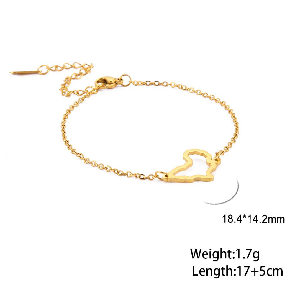 Africa Map Bracelet for Women Girls Gold Color Stainless Steel African Map Charms Link Chain Wrist National Jewelry Gift