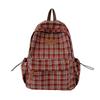 Schoolbag Autumn and Winter New Retro Plaid Backpack Female College Student Korean Version Large Capacity Lightweight Backpack College Style 