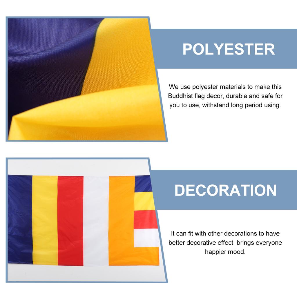 Flag Buddha Flags Banner Prayer for Outdoor Buddhism Blessing Polyester